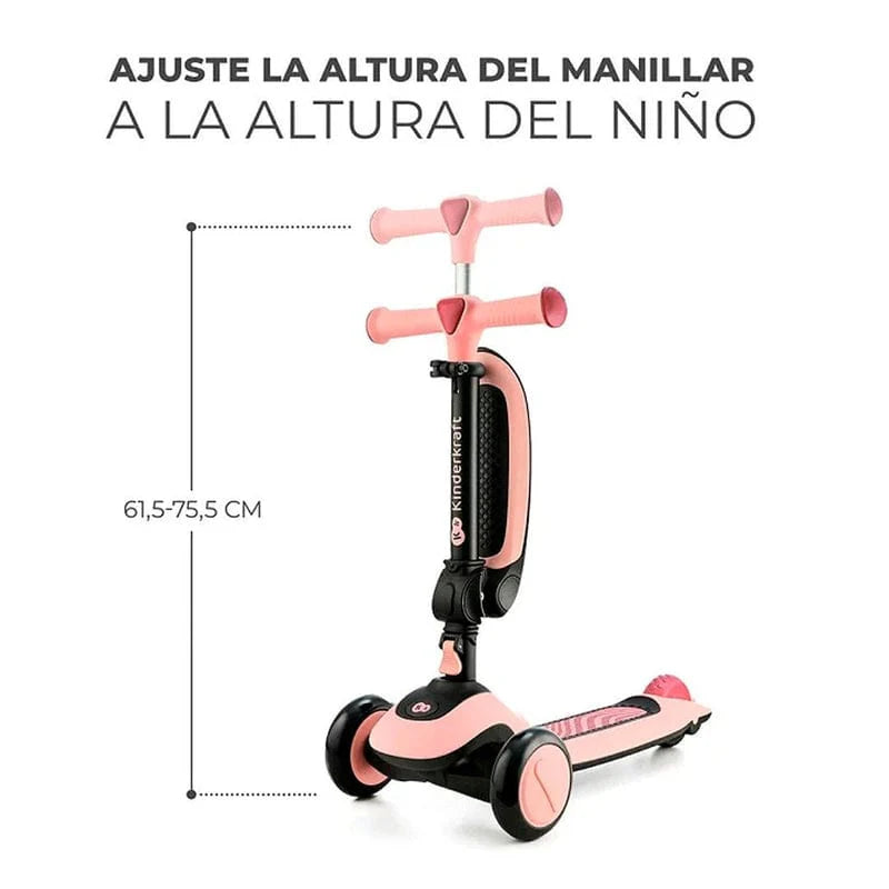 Triciclo scooter 2 en 1 HALLEY rosa pink - Kinderkraft